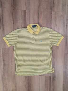 Polo Ralph Lauren Yellow Polo with Thin Blue Stripes Pony